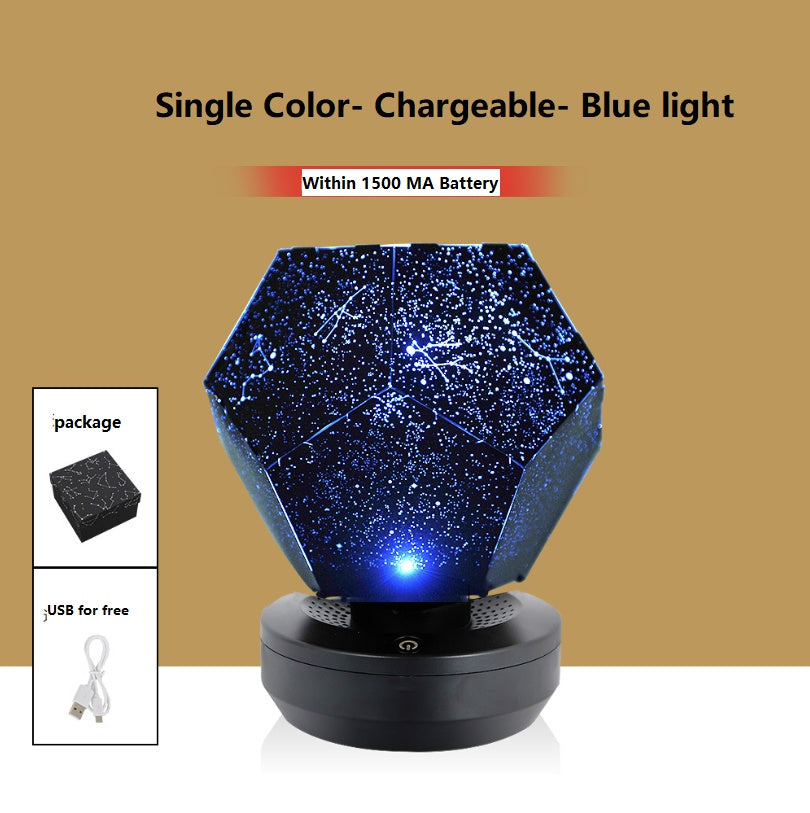 LED Starry Sky Projector Night Lights 3D Projection Night Lamp USB Charging Home Planetarium Kids Bedroom Decoration Room Lighting