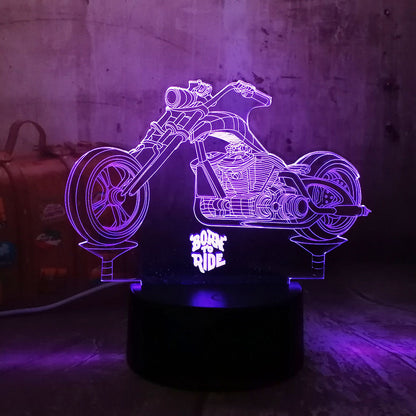 Motorcycle colorful 3D lights