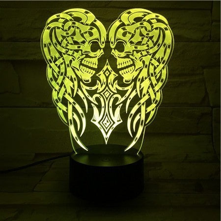 Flower skull 3D night light