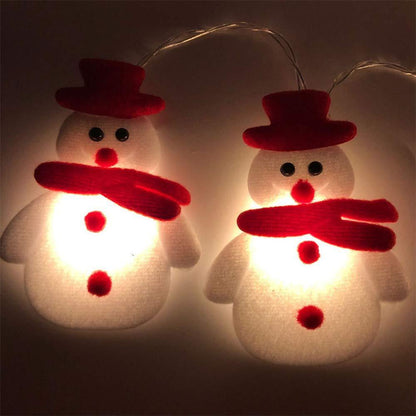 Snowman Christmas Tree LED Garland String Lights Snowflakes String Fairy Lights Hanging Ornaments