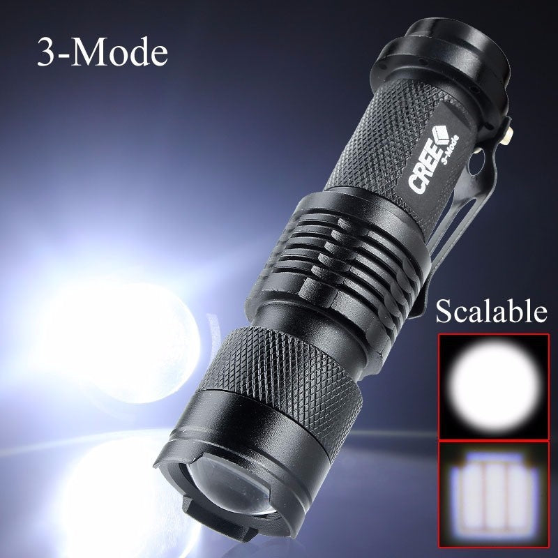 Strong Light Flashlight LED Zoom Mini Flashlight Outdoor Lighting