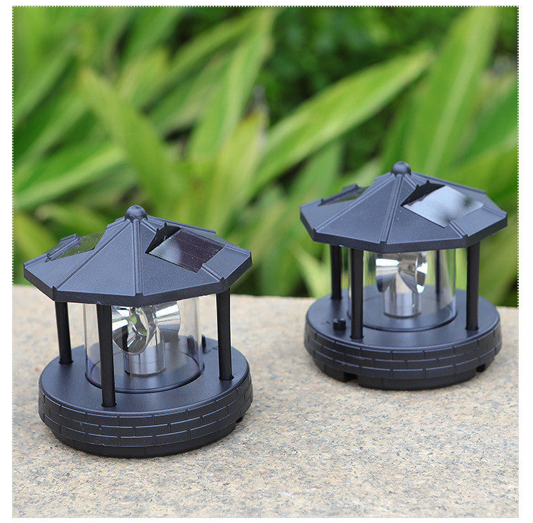 Solar Rotating Lighthouse Outdoor Courtyard Garden Lawn Decorative Lighting Landscape Light