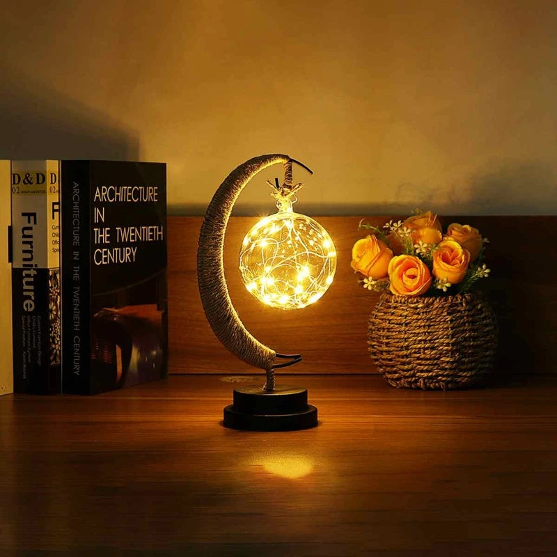 Led Moon Light Wrought Iron Ornament Light Star Shape Copper Wire Light Decorative Light USB Battery