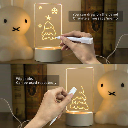 LED Light Note Board Usb Desktop Night Light Luminous Handmade Writing Board