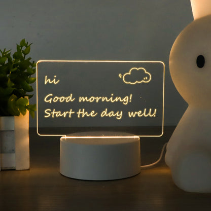 LED Light Note Board Usb Desktop Night Light Luminous Handmade Writing Board