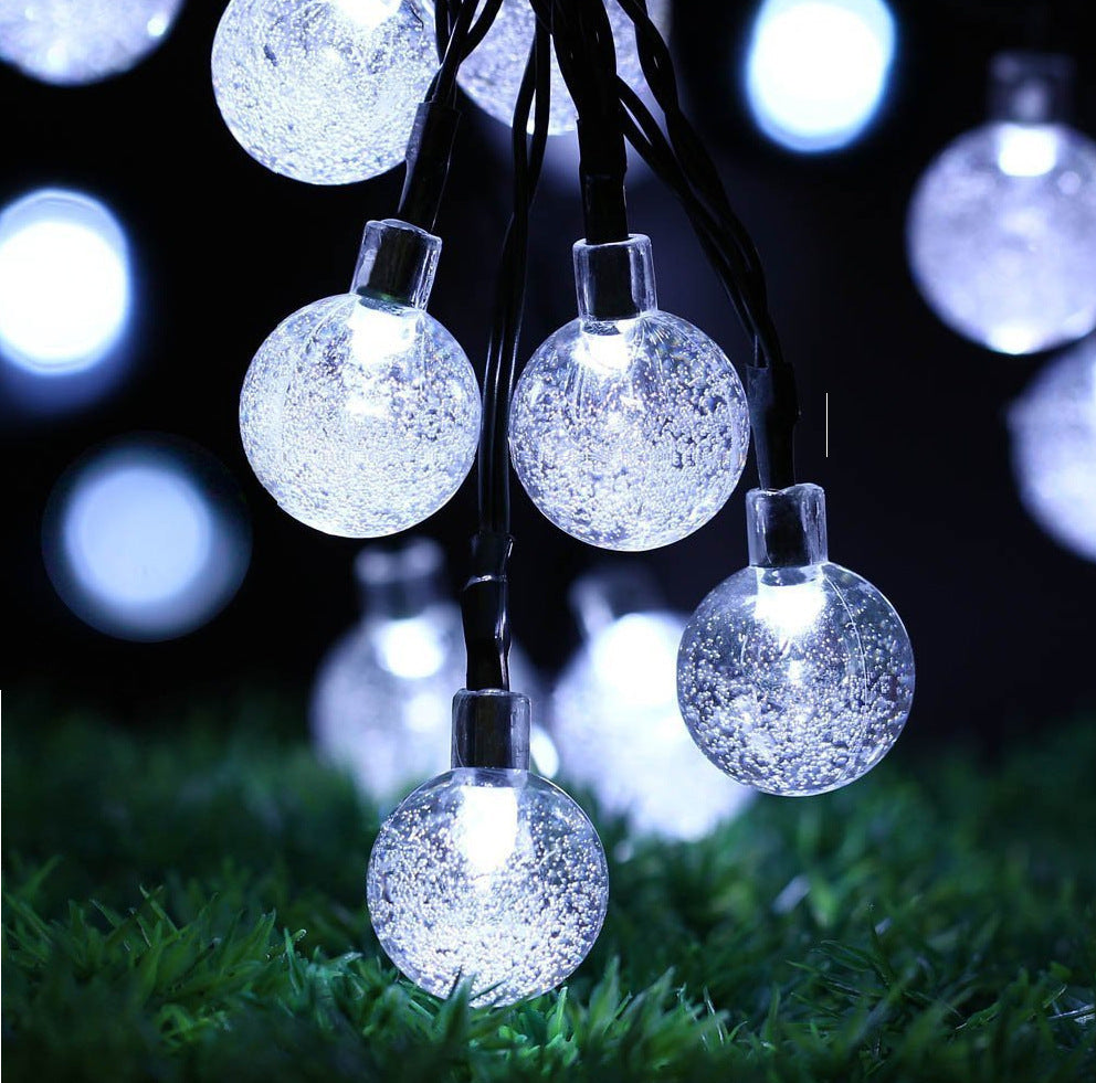 Amazon LED Solar Bubble Ball Lighting Chain Outdoor Garden Courtyard Atmosphere Decorative Ball Christmas String