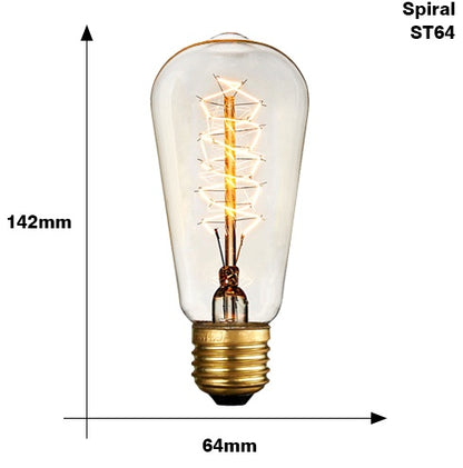 Edison Bulb E27 220V 40W ST64 A19 T45 G80 G95 G125 Incandescent filament bulb lighting Retro Edison Light Bulb