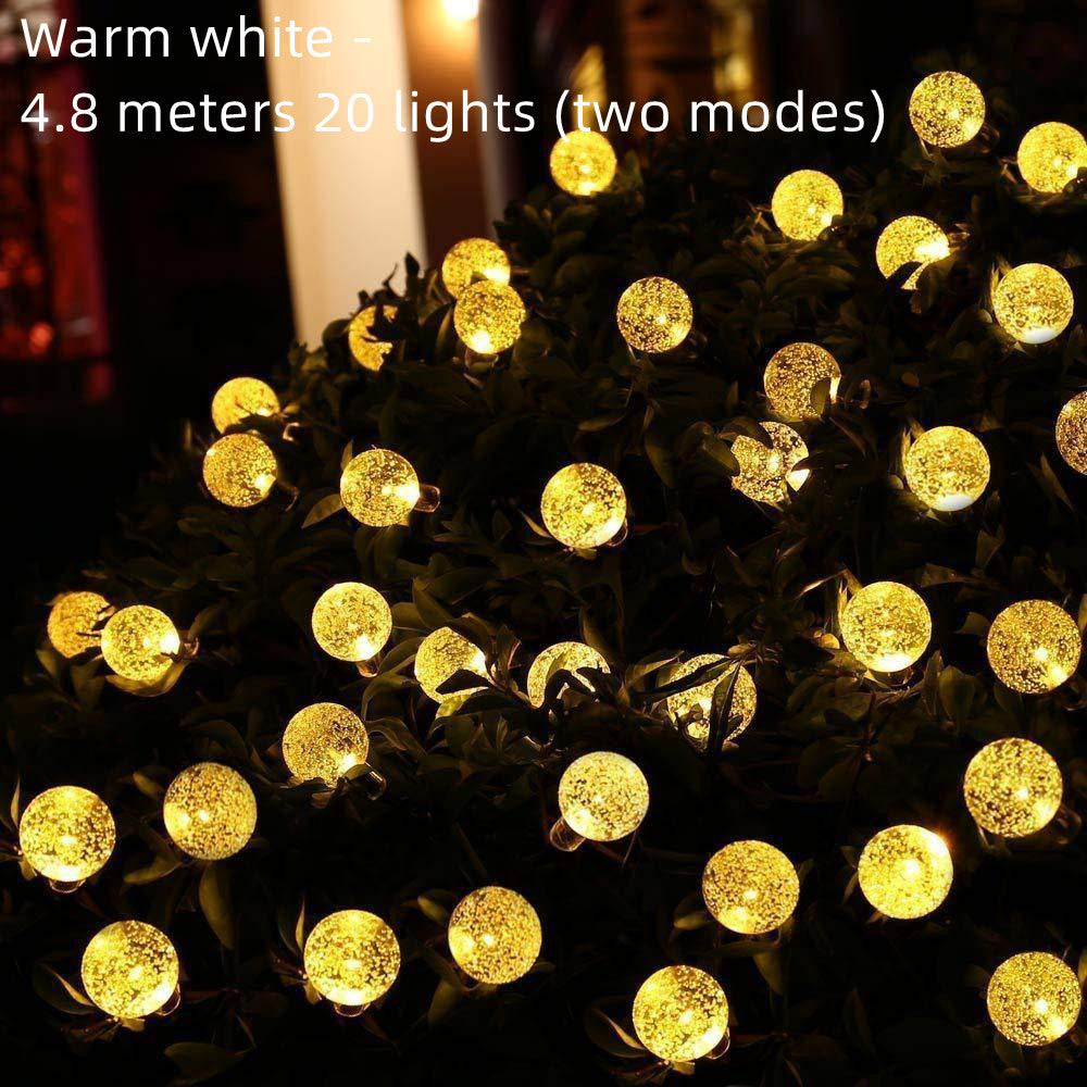 Amazon LED Solar Bubble Ball Lighting Chain Outdoor Garden Courtyard Atmosphere Decorative Ball Christmas String