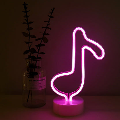 Neon lights with round base