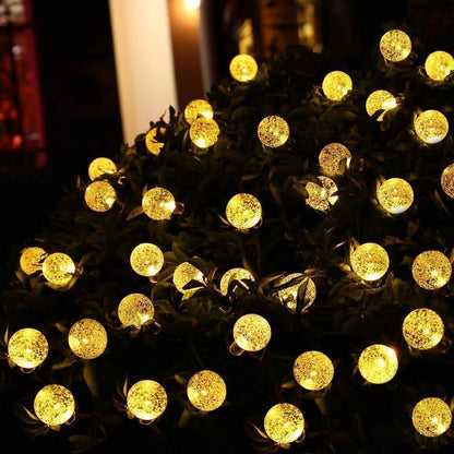 Amazon LED Solar Bubble Ball Lighting Chain Outdoor Garden Courtyard Atmosphere Decorative Ball Christmas String