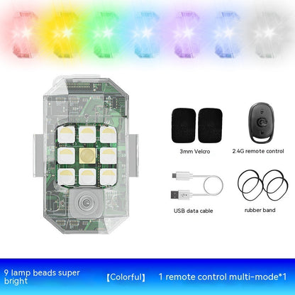 Waterproof Remote Control Motorcycle Flashing Lights UAV Outdoor Lighting Lamp