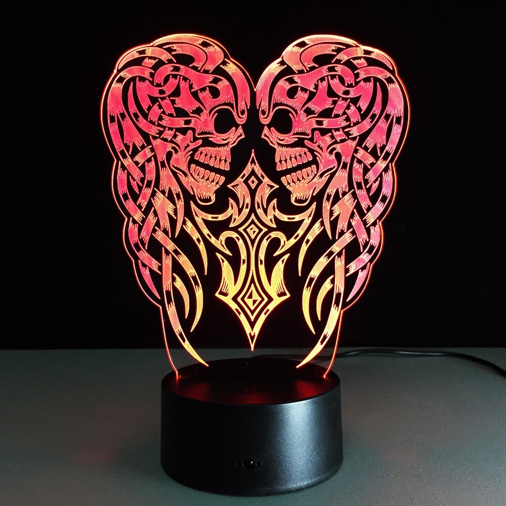 Flower skull 3D night light