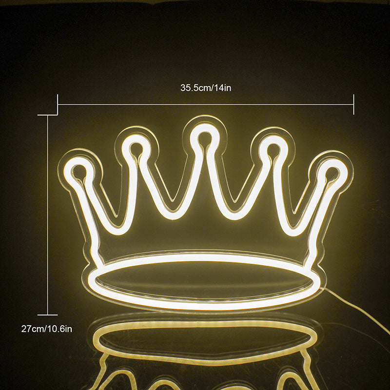 Hot Sale Internet Celebrity Atmosphere Luminous Crown Neon Light Ins Wind Decorative LED Lights Custom