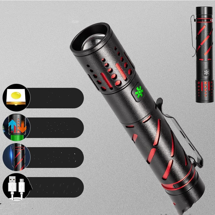 Rechargeable Zoom LED Laser Long Range Aluminum Alloy Outdoor Lighting Flashlight