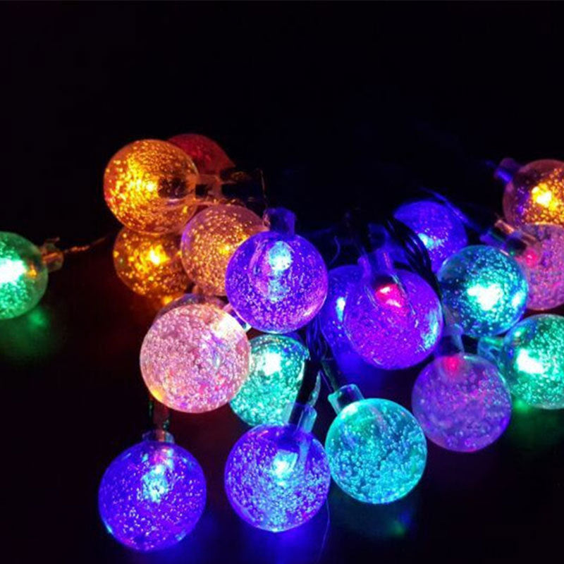 Amazon LED Solar Bubble Ball Lighting Chain Outdoor Garden Courtyard Atmosphere Decorative Ball Christmas String