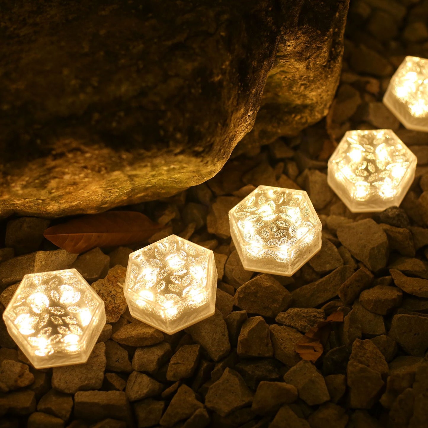 Solar LED Brick Light Outdoor Waterproof Garden Lamp Courtyard Step Atmosphere Hexagonal Buried Lighting