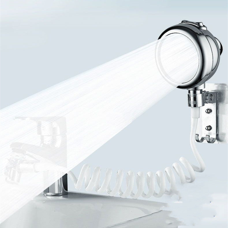 The Faucet Of The Washbasin Is Connected With A Shower