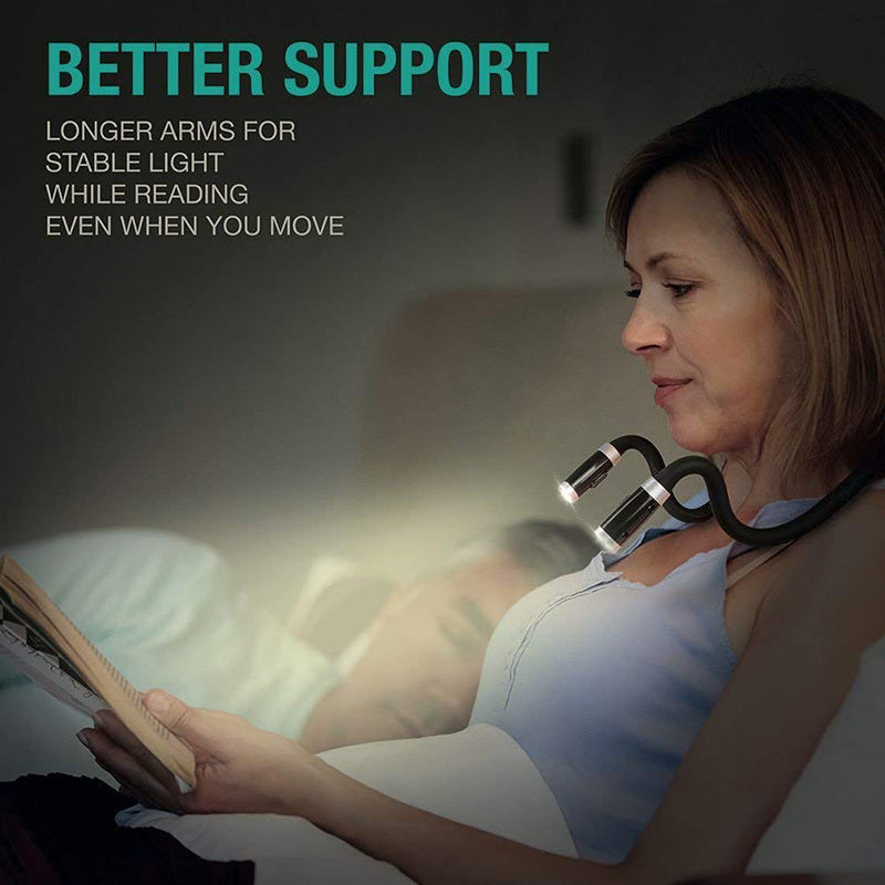 Flexible Neck Hug Book Light With LED Reading Lamp 3 Mode Portable Flashlight Soft Silicone Outdoor Camping Light Night Light