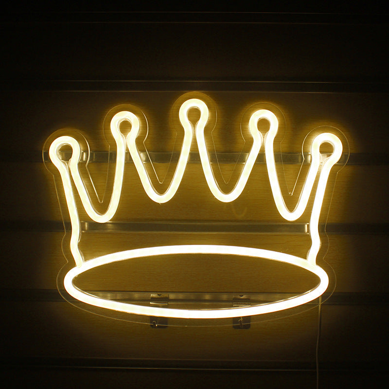 Hot Sale Internet Celebrity Atmosphere Luminous Crown Neon Light Ins Wind Decorative LED Lights Custom